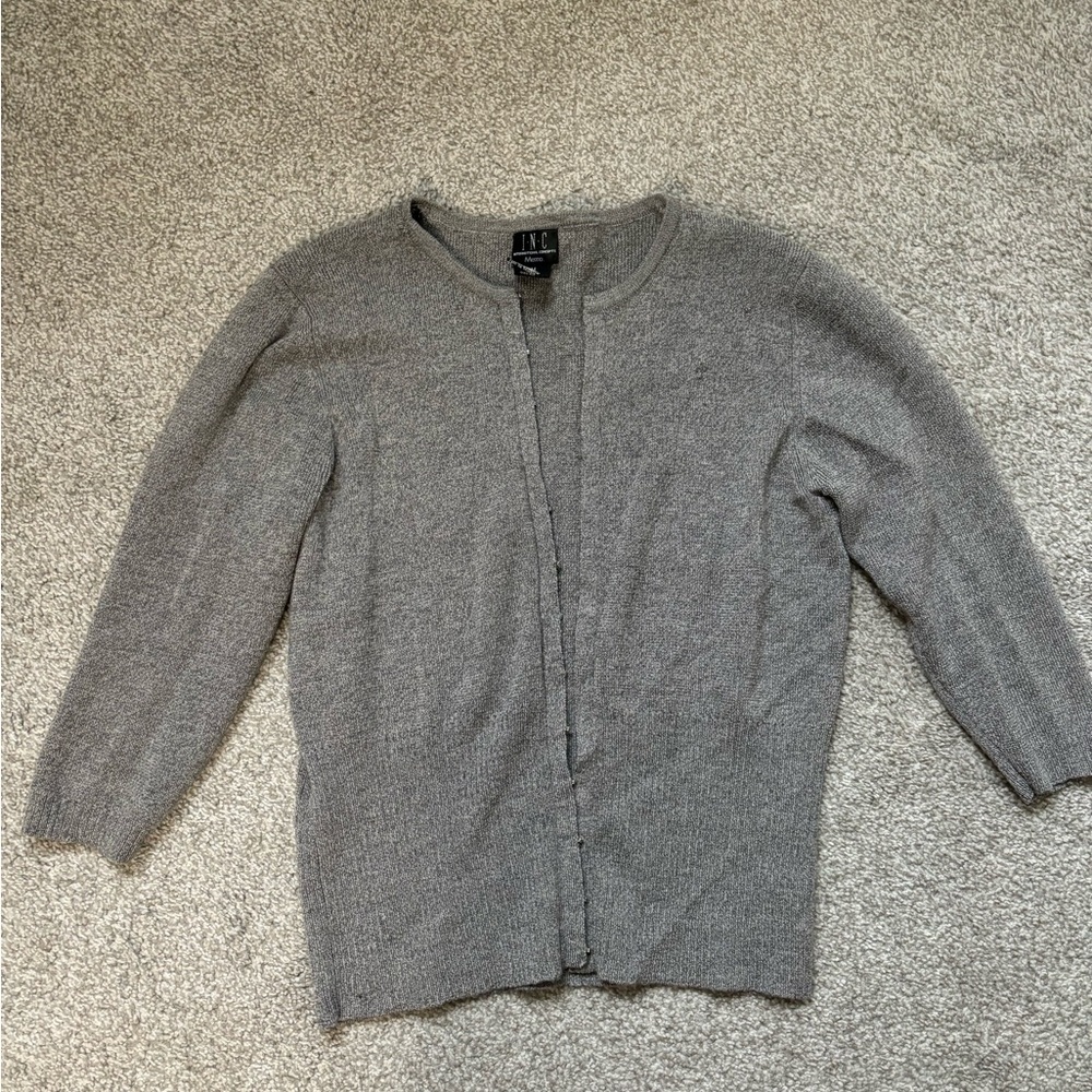Inc International Concepts Gray Cardigan Sweater … - image 1